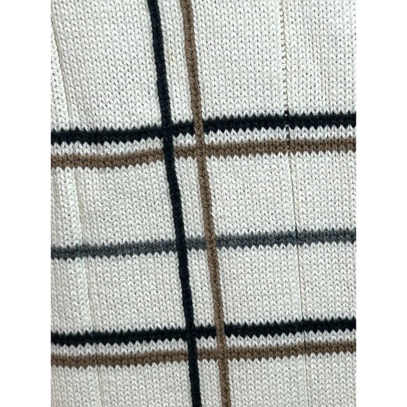 Oscar De La Renta Men’s Sweater Pullover Vtg M Cream Geometric Pattern Cotton - Picture 10 of 16